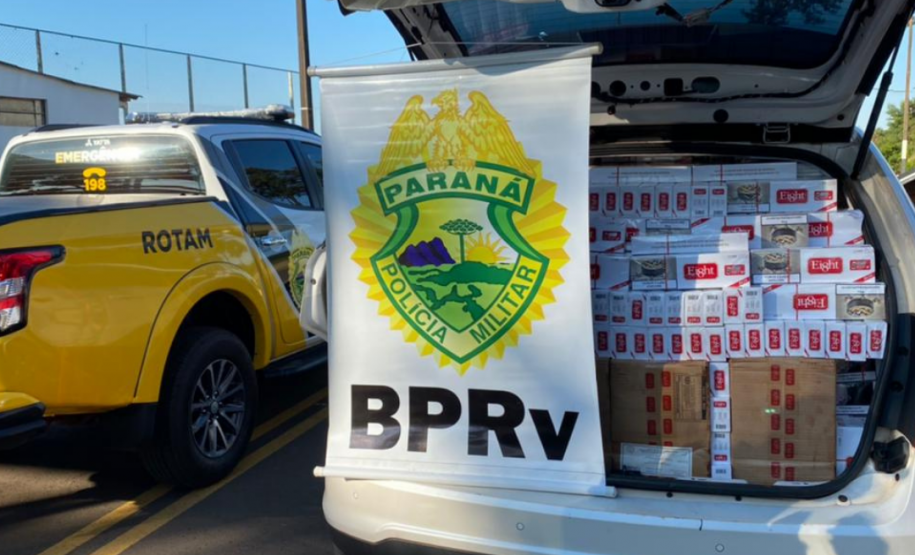 Durante ocorrências diversas, Batalhão Rodoviário apreende 6 mil maços de cigarros estrangeiros e sem nota fiscal, no Norte do Paraná