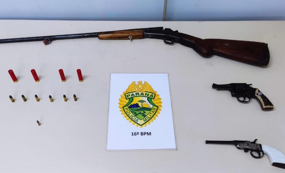 PM dos Campos Gerais apreende armas e localiza foragidos da justiça