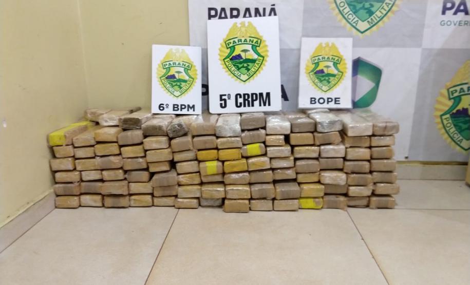 Mais de 100 quilos de maconha são apreendidos pela PM em Cascavel e Foz do Iguaçu pela Operação Pronta Resposta IV