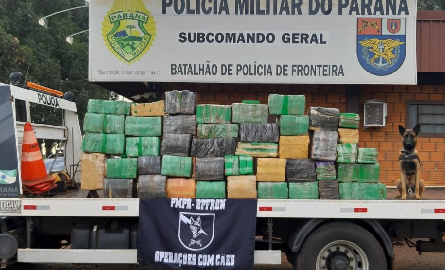 Mais de 1,3 tonelada de maconha é apreendida durante Operação Hórus, no Oeste do Paraná