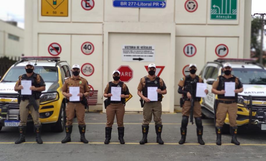 Policiais militares do BPTran são homenageados pelo profissionalismo aplicado no atendimento de ocorrência de tráfico na Capital