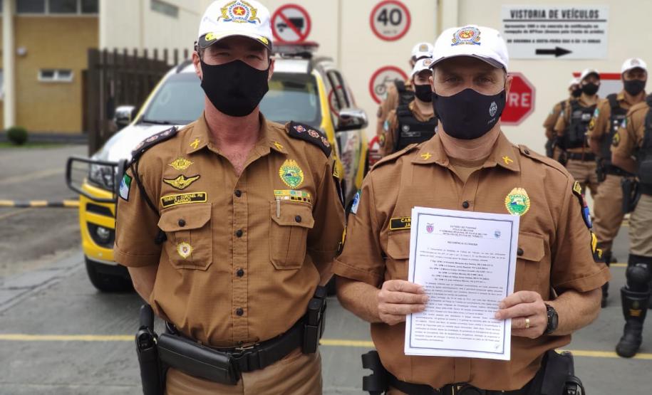 Policiais militares do BPTran são homenageados pelo profissionalismo aplicado no atendimento de ocorrência de tráfico na Capital