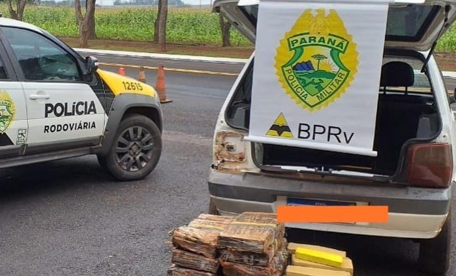 Carro com 134,5 quilos de maconha é apreendido em Diamante do Oeste (PR)