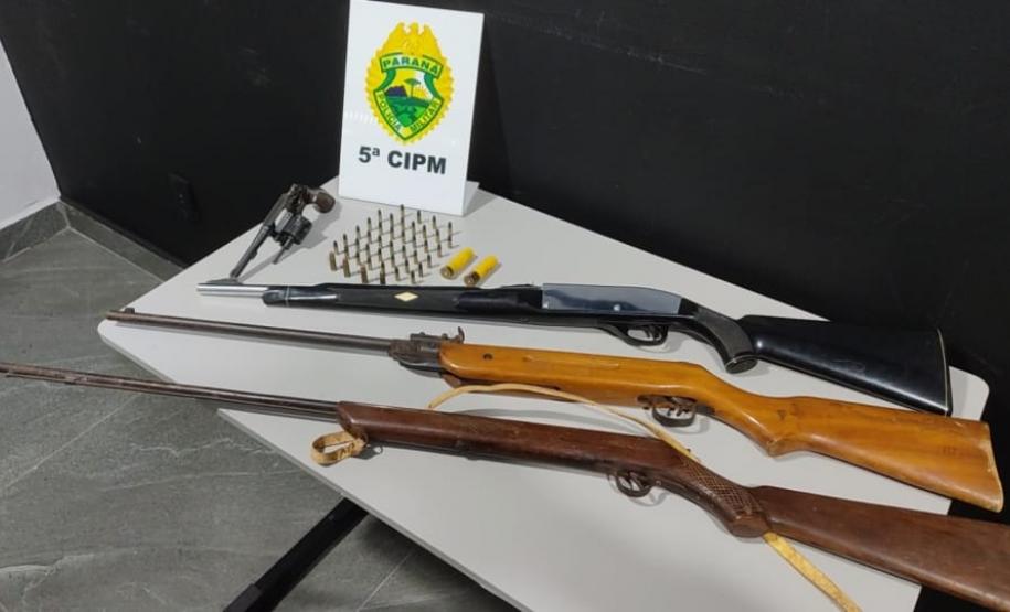 Em situações distintas, PM apreende seis armas de fogo no Noroeste do estado
