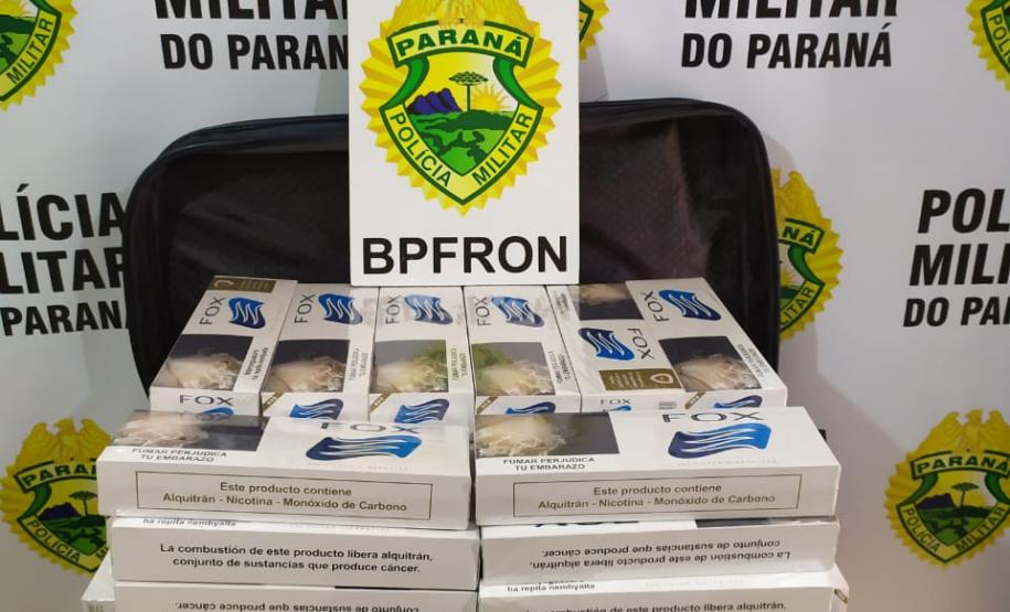 Em situações distintas, equipes do BPFron apreende 100 pacotes de cigarros e mais de 900 gramas de maconha no Oeste do estado