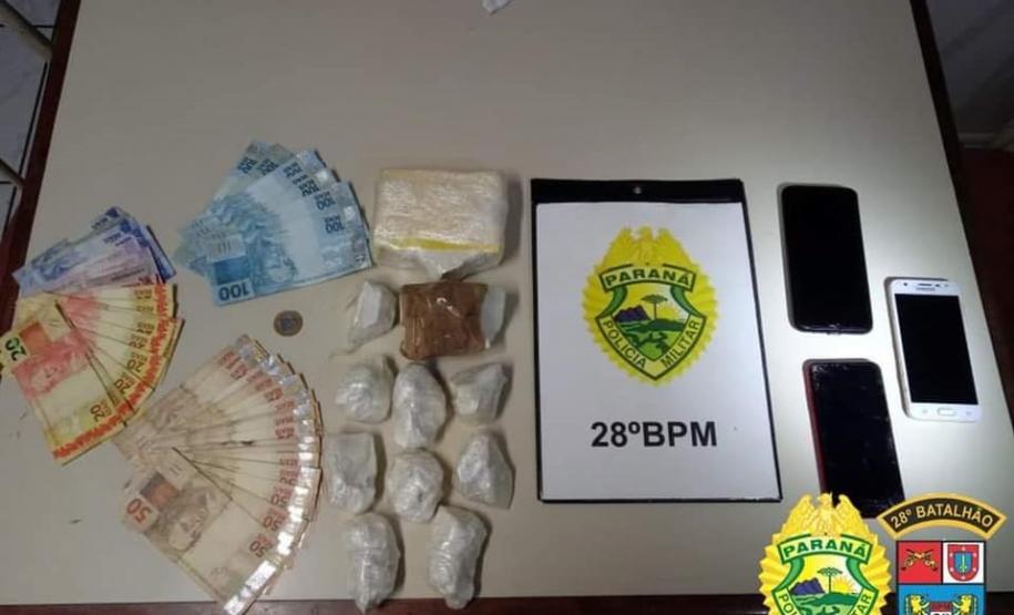 Na Lapa (PR), PM apreende mais de 1,2 quilo de cocaína em situações distintas