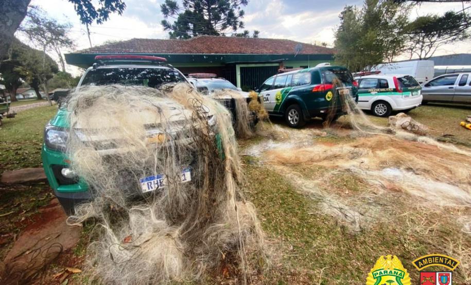 Operação Lobo Bravo da Polícia Ambiental prende quatro pessoas e apreende materiais de pesca e de caça nos Campos Gerais