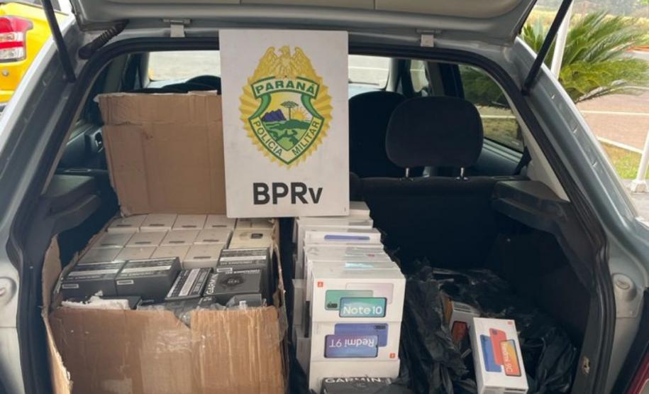 Celulares e relógios do Paraguai são apreendidos durante patrulhamento de equipe do BPRv em Cafezal do Sul (PR)