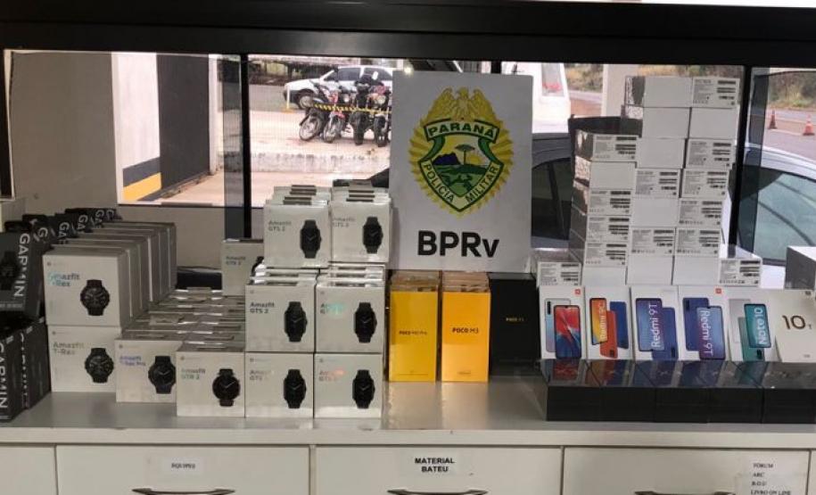 Celulares e relógios do Paraguai são apreendidos durante patrulhamento de equipe do BPRv em Cafezal do Sul (PR)