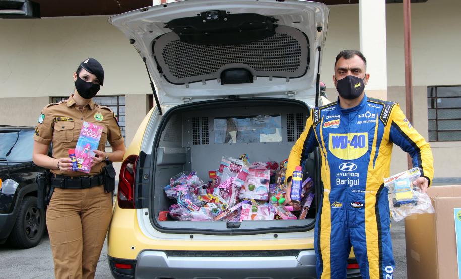 PM faz campanha de arrecadação de brinquedos para o Dia das Crianças em Curitiba