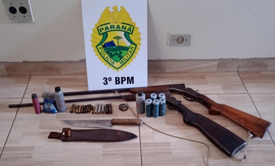 Espingardas são apreendidas durante ocorrência de violência doméstica em Saudade do Iguaçu (PR)