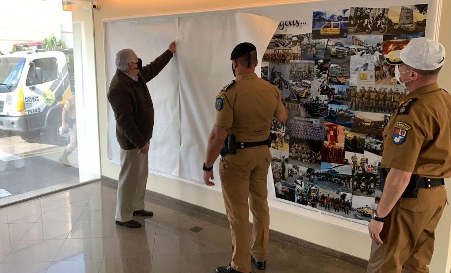 BPTran parabeniza militares estaduais e resgata histórico da unidade com painel de fotografias