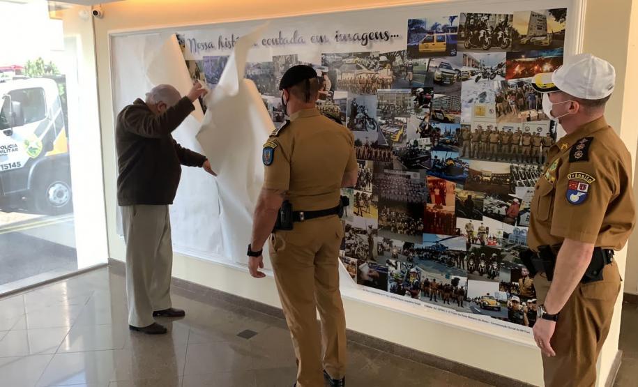 BPTran parabeniza militares estaduais e resgata histórico da unidade com painel de fotografias