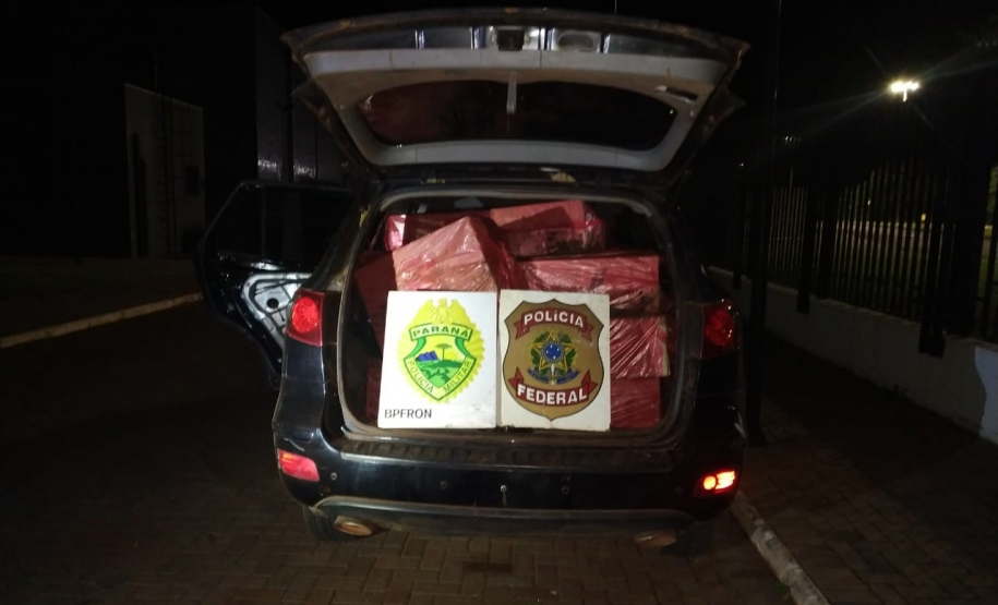 Durante Operação Hórus, PM e PF apreendem cerca de R$ 400 mil em cigarros contrabandeados, em Guaíra (PR)