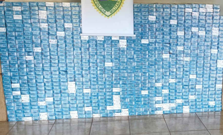 Quase 1,2 mil pacotes de cigarros contrabandeados são apreendidos pelo BPRv no Noroeste do estado