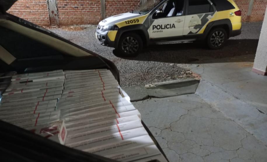 PM apreende carro com 19 mil maços de cigarros contrabandeados em Juranda (PR)