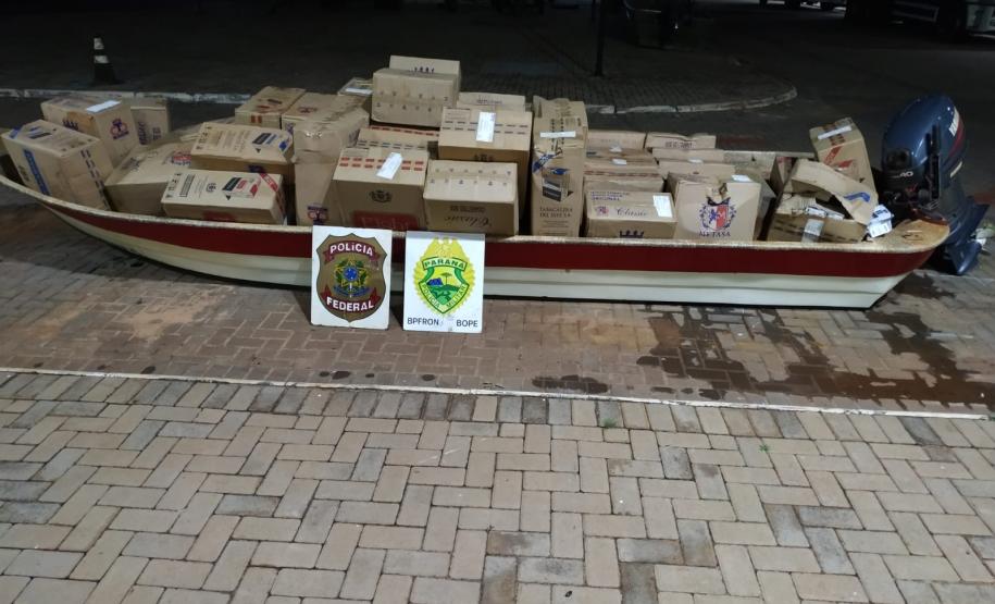 Durante operação integrada, policiais da fronteira apreendem mais de R$ 600 mil em cigarros contrabandeados no Oeste do Paraná