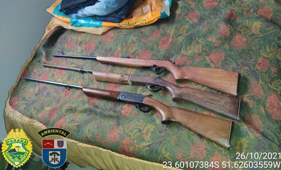 Força Verde encaminha suspeito de comercializar carne de animais silvestres em Jandaia do Sul; Quatro armas de fogo foram apreendidas na ação