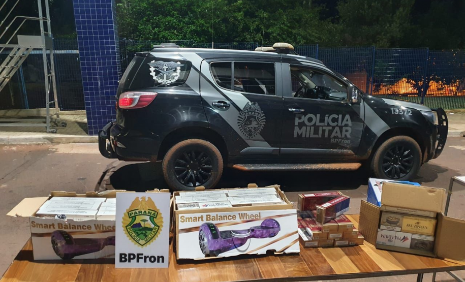 Cigarros e brinquedos contrabandeados são apreendidos pelo BPFRON em São Miguel do Iguaçu