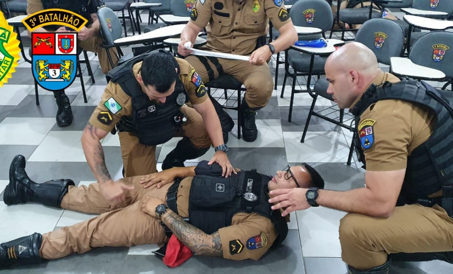 Policiais militares do Sudoeste do estado participam de instrução de atendimento pré-hospitalar