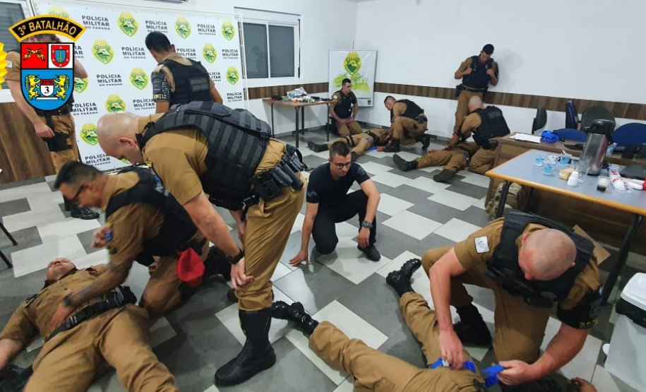 Policiais militares do Sudoeste do estado participam de instrução de atendimento pré-hospitalar
