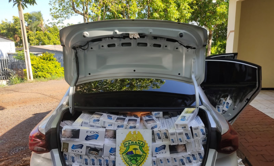 Veículo furtado em São Paulo é apreendido pelo BPFRON carregado com cigarros no Oeste do estado