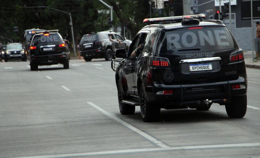 Operação do BPChoque coloca mais de 200 policiais e um helicóptero nas ruas de Curitiba e da Região Metropolitana