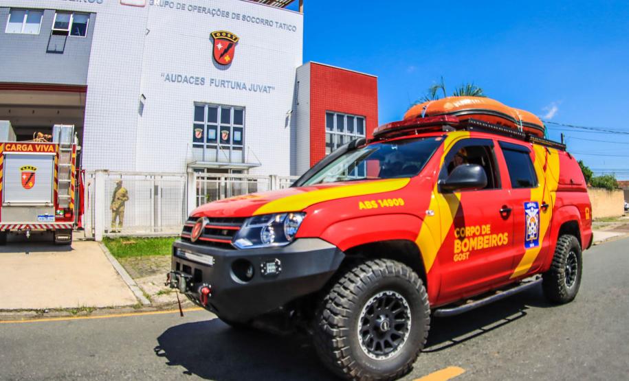 Primeiro grupo de bombeiros paranaenses e cães de faro viaja para Petrópolis