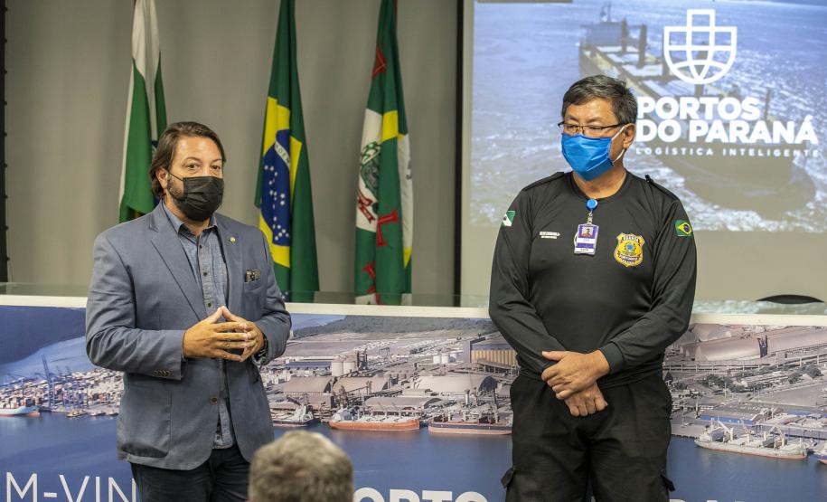 Trabalho de segurança do Porto de Paranaguá pauta aula prática do Curso Superior da PMPR