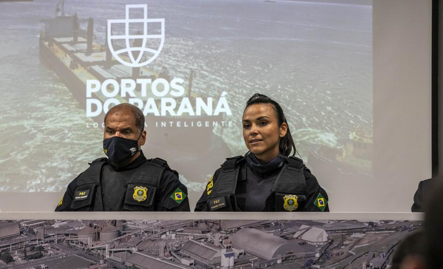 Trabalho de segurança do Porto de Paranaguá pauta aula prática do Curso Superior da PMPR