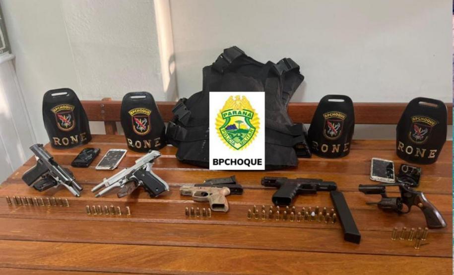 Policiais militares apreendem cinco armas de fogo após confronto armado na Lapa (PR)