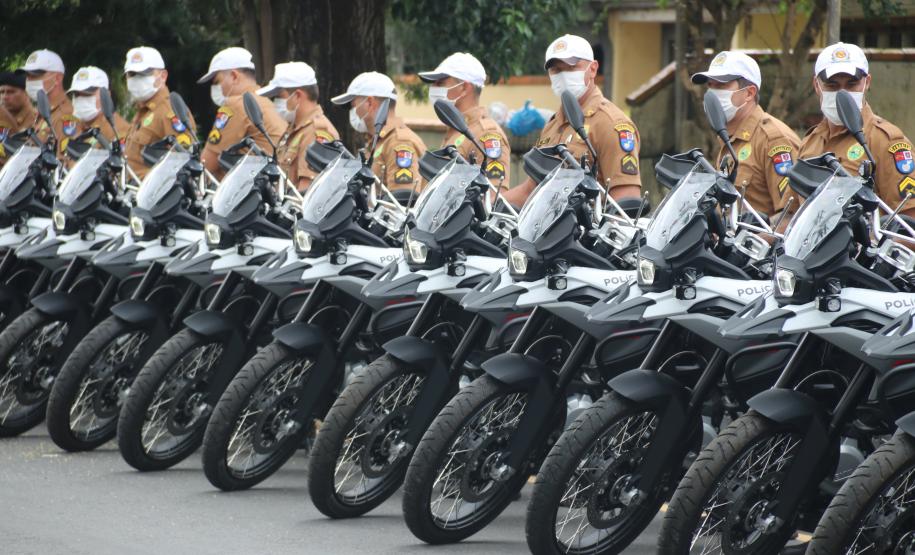 Batalhão de Trânsito completa 70 anos e recebe 45 novas motocicletas durante solenidade em Curitiba