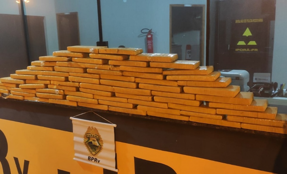 BPRv apreende mais de 77 quilos de maconha em Iporã, no Noroeste do estado