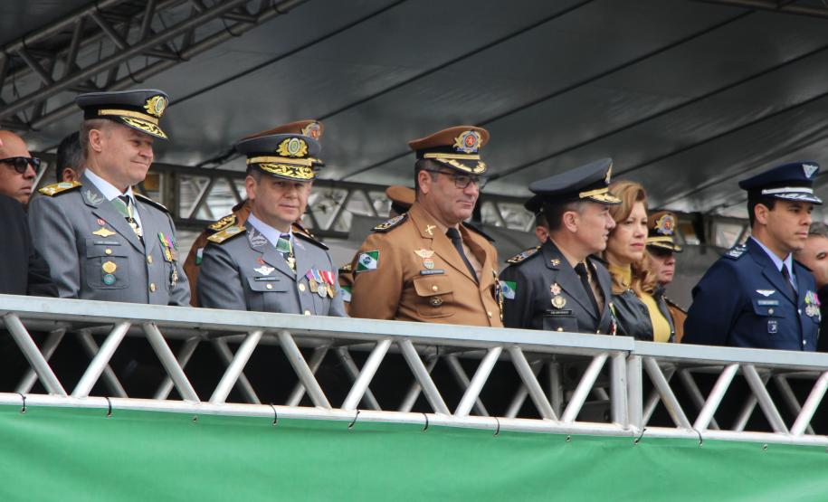 Tropas da Polícia Militar participam do desfile cívico-militar alusivo ao Dia da Independência.