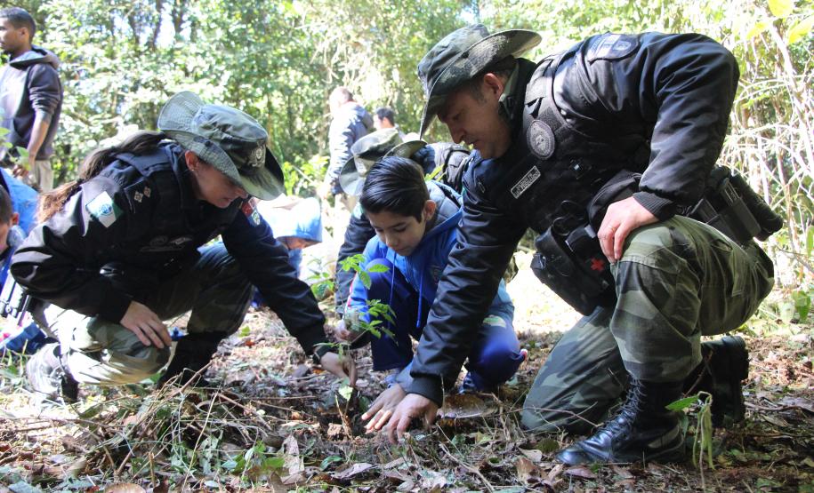 O plantio na Grande Reserva Mata Atlântica, não poderia ser mais simbólica