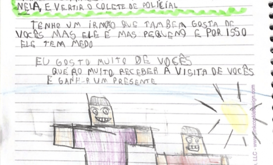 Carta feita pelo Vinicius