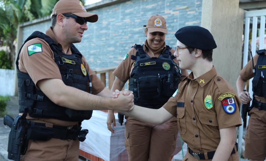 Fã mirim da PMPR ganha festa especial