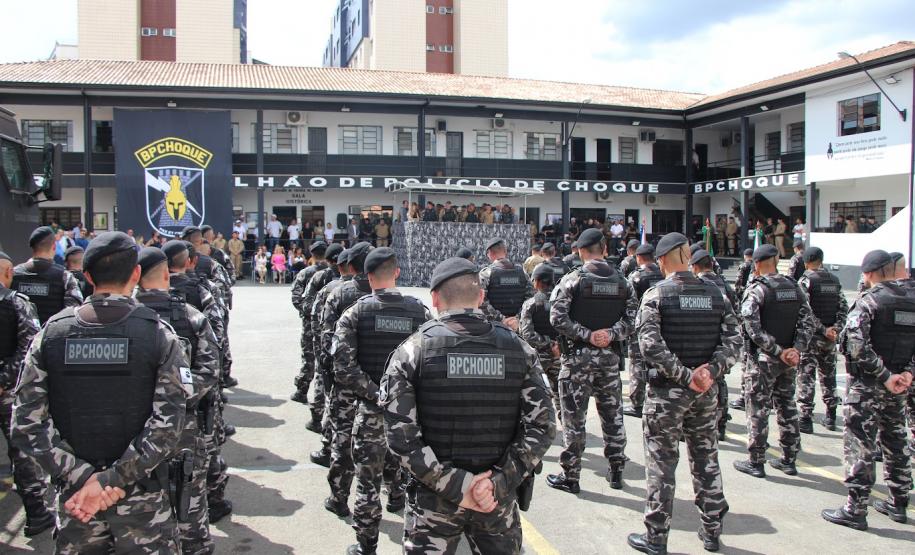 Polícia Militar do Paraná realiza solenidade que marca passagem de comando no Batalhão de Polícia de Choque