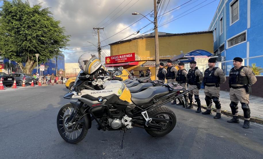 A atuação da PMPR contou com diversas modalidades de policiamento