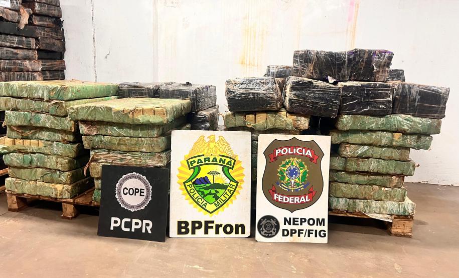 Em ação conjunta, PMPR apreende mais de uma tonelada de Santa Helena