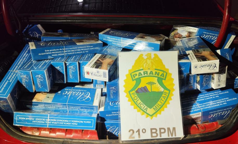PMPR apreende carga de cigarros na fronteira com a Argentina