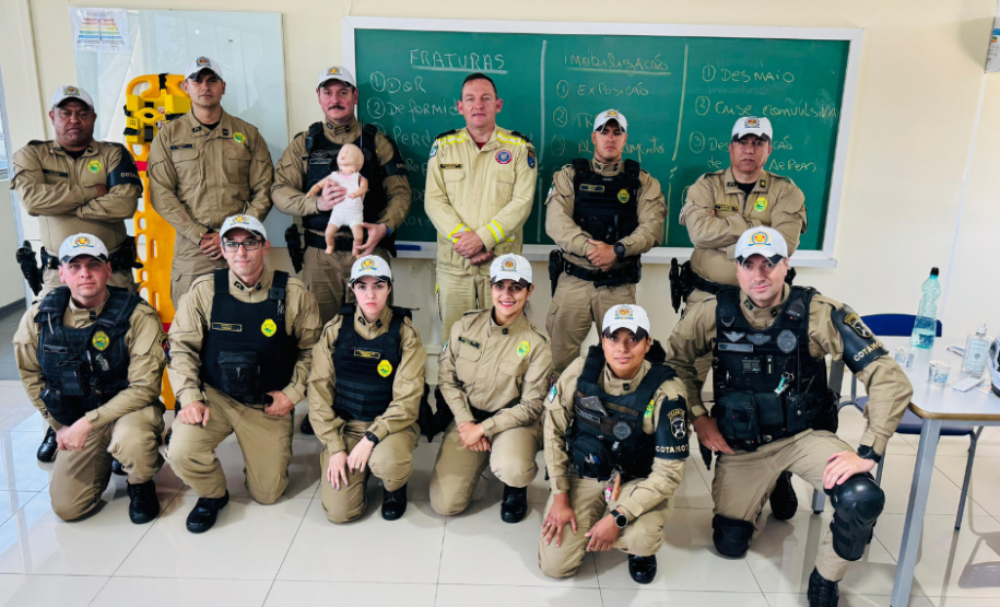 BPTran realiza instruções de Atendimento Pré-Hospitalar para policiais militares