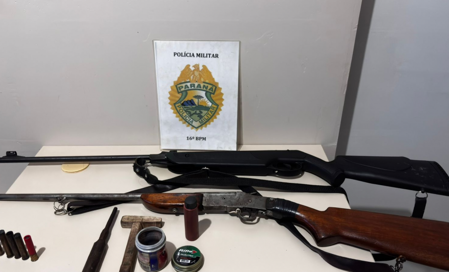 PMPR prende suspeito de ameaçar mulher e apreende armas e munições em Santa Cecília