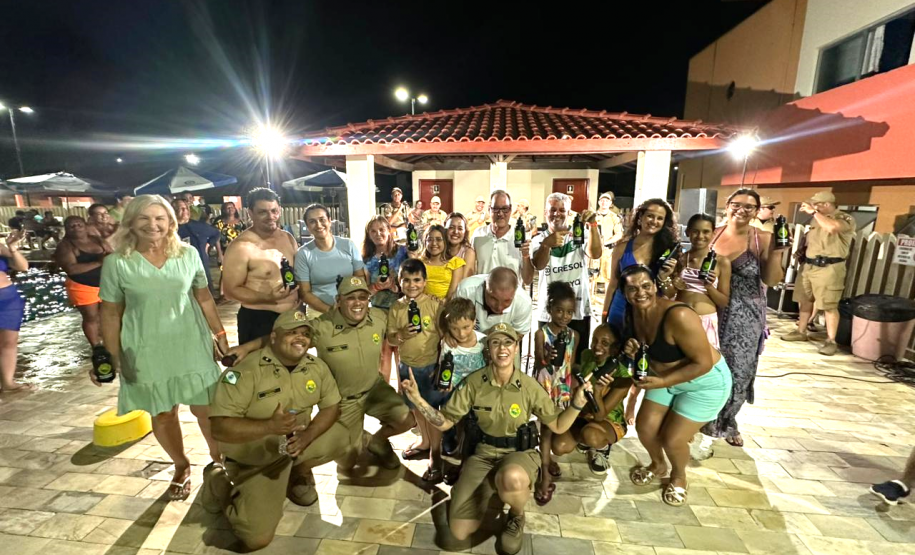 Banda da PMPR transforma a Colônia de Férias em um verdadeiro show de alegria