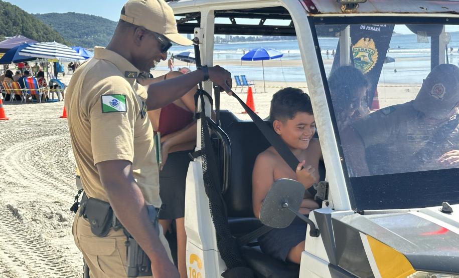 Voltinha UTV PMPR aproxima Polícia Militar da comunidade em ação educativa em Guaratuba