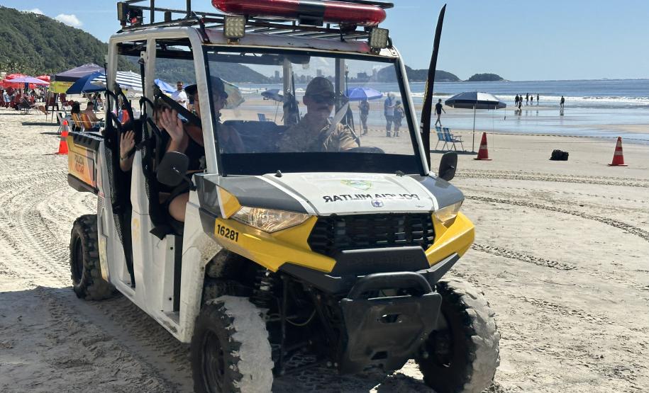 Voltinha UTV PMPR aproxima Polícia Militar da comunidade em ação educativa em Guaratuba