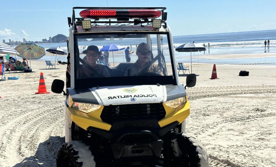 Voltinha UTV PMPR aproxima Polícia Militar da comunidade em ação educativa em Guaratuba