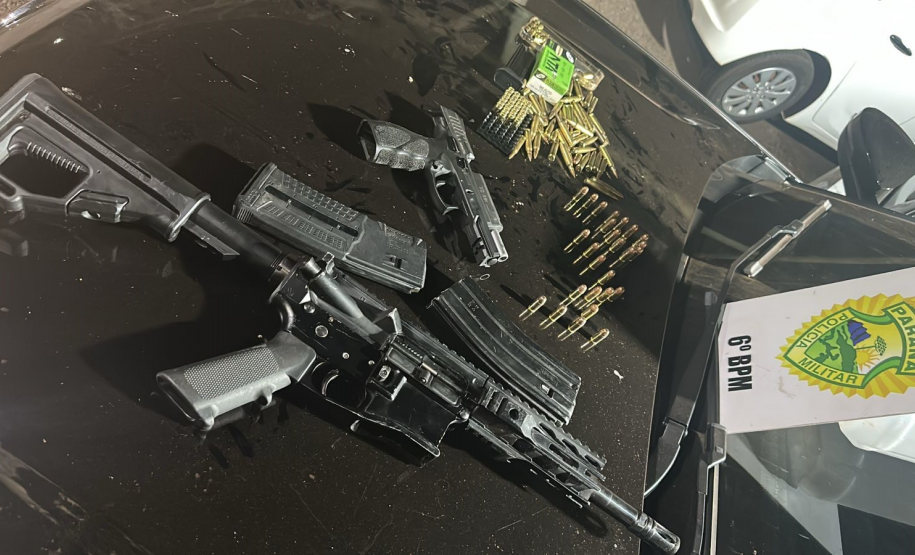 PMPR prende homem e apreende fuzil, pistola e munições após abordagem em Matelândia