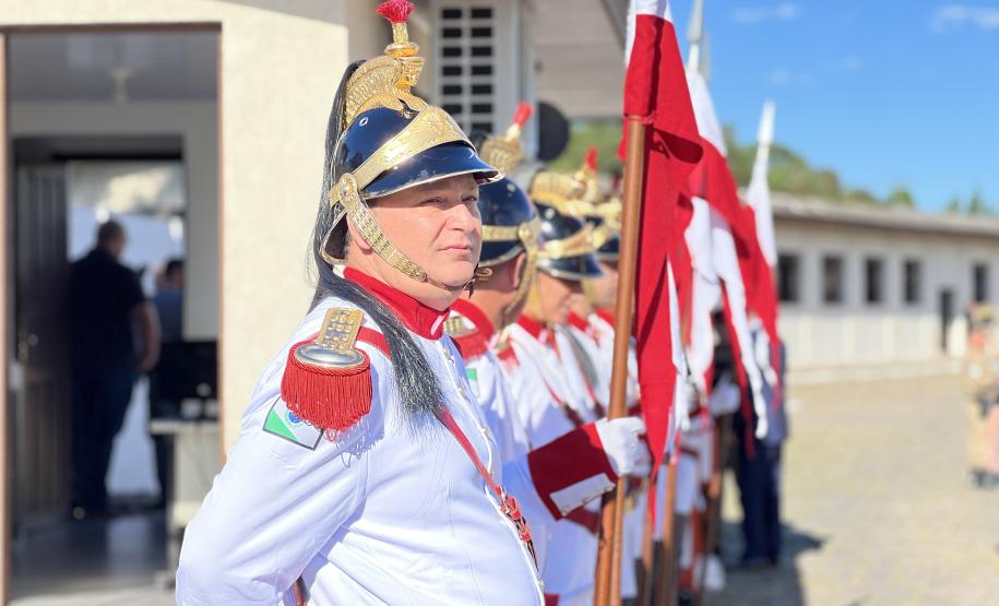 O ato marcou a entrega do comando do tenente-coronel Luiz Alexandre Murbach Soares ao major Paulo Fernando Pires Ribeiro