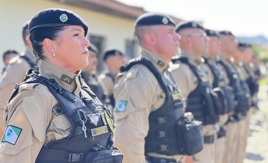 O ato marcou a entrega do comando do tenente-coronel Luiz Alexandre Murbach Soares ao major Paulo Fernando Pires Ribeiro